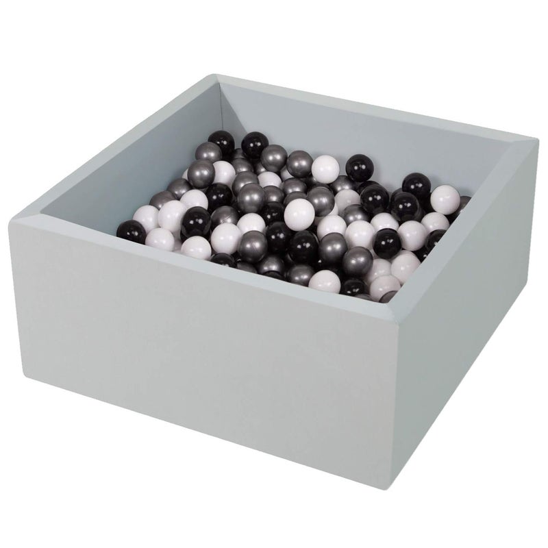 TRENDBOX Ball Pit 35.4x35.4x13.8in Memory Foam Pit Soft Pool Soft Equipment for Toddlers Kids - Light Gray (Balls NOT Included) - Image 1